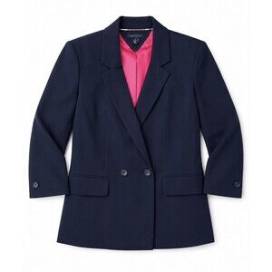 Tommy Hilfiger Navy Blazer Size 14 Career Office Preppy Quiet Luxury Classic